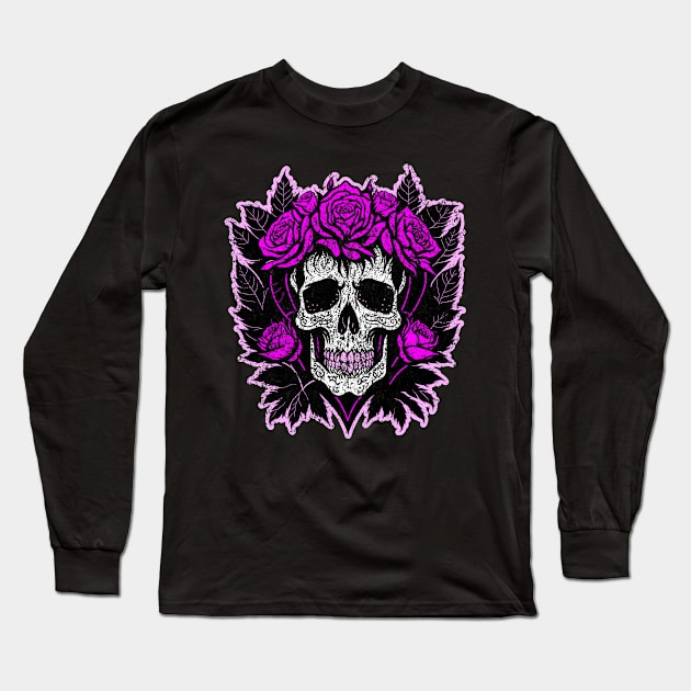 Calavera Sugar Skull Long Sleeve T-Shirt by Worldengine